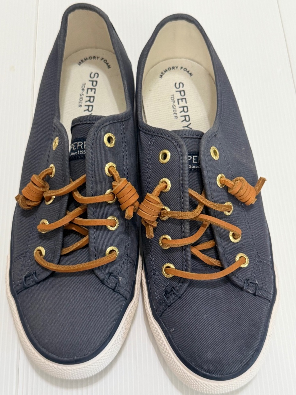 Sperry Top-Sider Seacoast Canvas Sneakers Navy Blue Women's Size 7